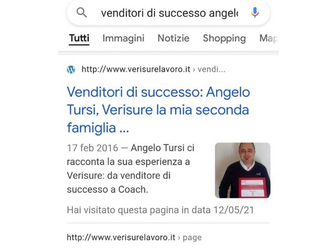 Angelo Tursi - Mental Coach - Verisure Venditore di Successo 2016